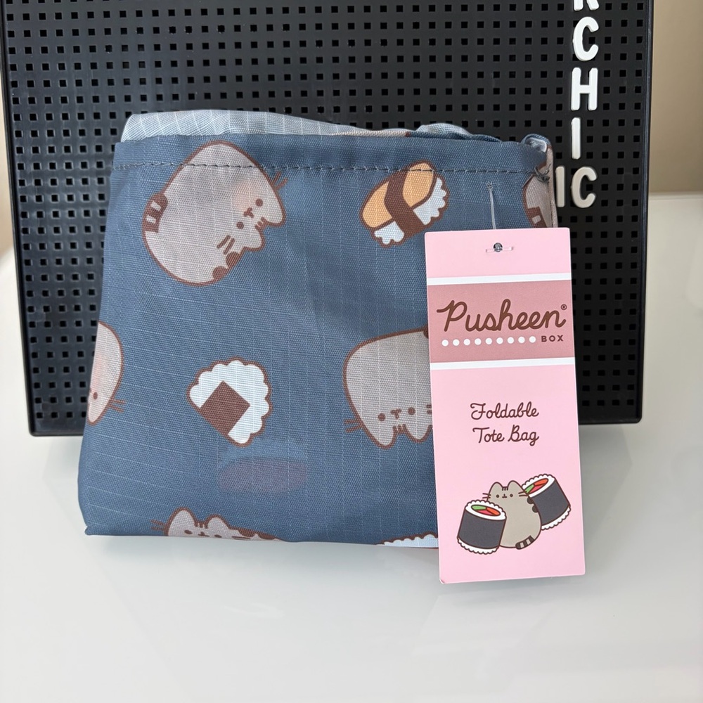 *SOLD* Pusheen The Cat Sushi Foldable Reusable Tote Bag Bento Sub. Box Exclusive